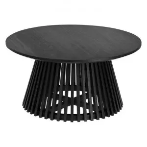 Amrit Mindi Wood Round Coffee Table, 80cm, Black by El Diseno, a Coffee Table for sale on Style Sourcebook
