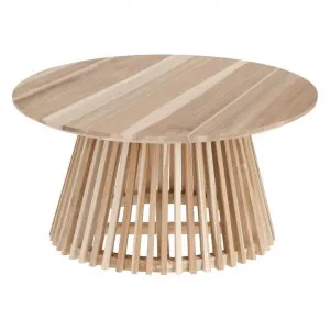 Amrit Teak Timber Round Coffee Table, 80cm, Natural by El Diseno, a Coffee Table for sale on Style Sourcebook