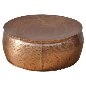Zoumi Hammered Iron Round Coffee Table, 82cm, Copper by Philuxe Home, a Coffee Table for sale on Style Sourcebook