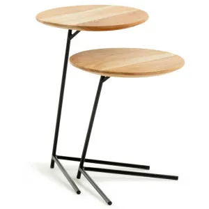 York 2 Piece Acacia Timber Top Metal Nesting Table Set by El Diseno, a Side Table for sale on Style Sourcebook