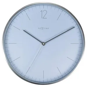 Nextime Essential Metal Frame Round Wall Clock, 34cm, White / Silver by NexTime, a Clocks for sale on Style Sourcebook