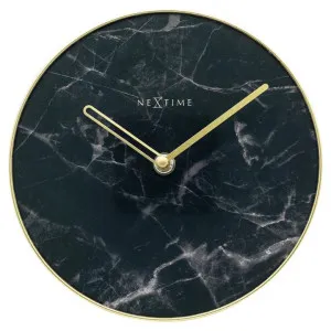 Nextime Marble Effect Metal & Glass Table Clock, 20cm, Black / Gold by NexTime, a Clocks for sale on Style Sourcebook
