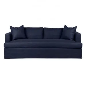Birkshire Fabric Slip Cover Sofa, 3 Seater, Navy by Cozy Lighting & Living, a Sofas for sale on Style Sourcebook