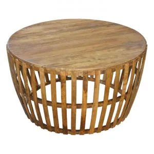 Hougham Mango Wood Round Coffee Table, 80cm, Rustic Natural by Chateau Legende, a Coffee Table for sale on Style Sourcebook