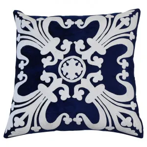 Provence Embroider Velvet Scatter Cushion Cover, Navy by COJO Home, a Cushions, Decorative Pillows for sale on Style Sourcebook