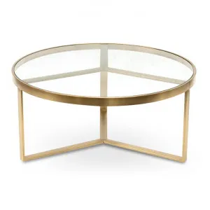 Madeline Glass & Stainless Steel Round Coffee Table, 90cm by Conception Living, a Coffee Table for sale on Style Sourcebook