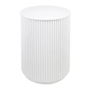 Nomad Round Side Table, White by Cozy Lighting & Living, a Side Table for sale on Style Sourcebook