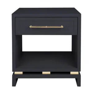 Pearl 1 Drawer Bedside Table, Black by Cozy Lighting & Living, a Bedside Tables for sale on Style Sourcebook