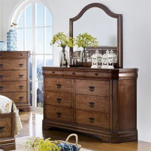Clermont American Poplar Timber 9 Drawer Dresser with Mirror by Cosyhut, a Dressers & Chests of Drawers for sale on Style Sourcebook