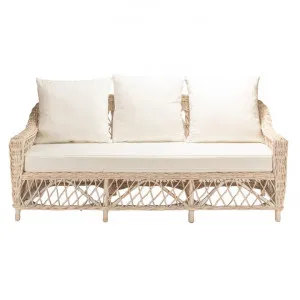 Nassau Rattan Sofa, 3 Seater, White Wash / Oatmeal by Room and Co., a Sofas for sale on Style Sourcebook