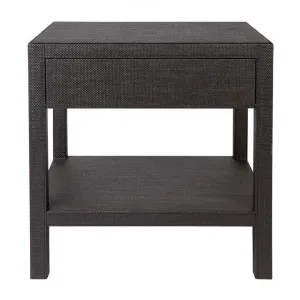 Chiswick Seagrass Wrap Bedside Table, Black by Cozy Lighting & Living, a Bedside Tables for sale on Style Sourcebook