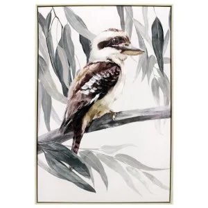 "Australian Native Birds" Framed Canvas Wall Art Paint, Kookaburra, 90cm by NF Living, a Artwork & Wall Decor for sale on Style Sourcebook