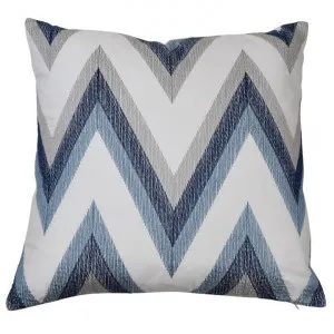 Claremont Embroidered Canvas Euro Cushion Cover, Blue by COJO Home, a Cushions, Decorative Pillows for sale on Style Sourcebook