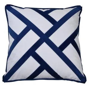 Fremantle Velvet & Cotton Euro Cushion Cover, Navy by COJO Home, a Cushions, Decorative Pillows for sale on Style Sourcebook