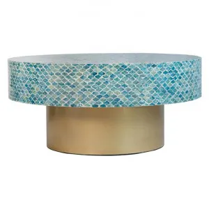 Goa Seashell Inlay Round Coffee Table, 90cm by Philbee Interiors, a Coffee Table for sale on Style Sourcebook