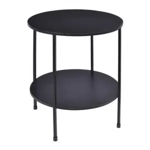 Benny Iron Round Side Table, Black by Provencal Treasures, a Side Table for sale on Style Sourcebook