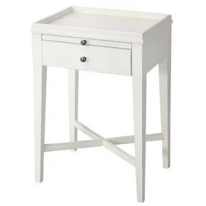 Saskia Timber Tray Top Bedside Table, White by French Country Collection, a Bedside Tables for sale on Style Sourcebook