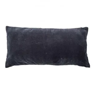 Loches Cotton Velvet Long Lumbar Cushion, Midnight by French Country Collection, a Cushions, Decorative Pillows for sale on Style Sourcebook