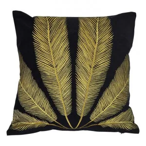 Mallorca Embroidered Velvet Scatter Cushion Cover, Black / Gold by COJO Home, a Cushions, Decorative Pillows for sale on Style Sourcebook