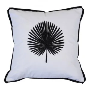 Palma Embroidered Cotton Scatter Cushion Cover, White / Black by COJO Home, a Cushions, Decorative Pillows for sale on Style Sourcebook