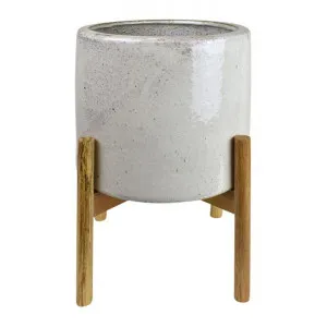 Avalon Ceramic Pot on Stand, Small by Life Botanic, a Plant Holders for sale on Style Sourcebook