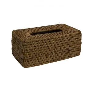 Coco Rattan Rectangular Tissue Box, Tobacco by Provencal Treasures, a Decorative Boxes for sale on Style Sourcebook