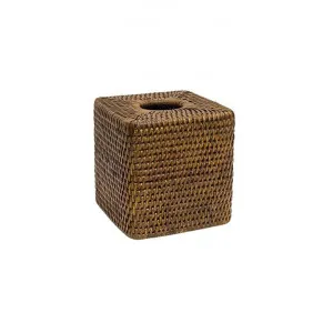 Coco Rattan Square Tissue Box, Tobacco by Provencal Treasures, a Decorative Boxes for sale on Style Sourcebook