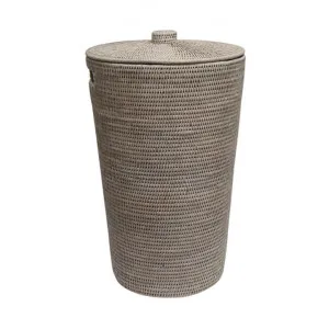 Coco Rattan Laundry Hamper, White Wash by Provencal Treasures, a Laundry Bags & Baskets for sale on Style Sourcebook