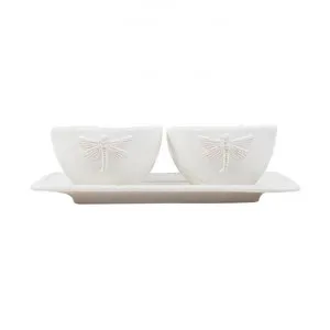 Ecoche Stoneware Condiment Bowl Set, White by French Country Collection, a Bowls for sale on Style Sourcebook