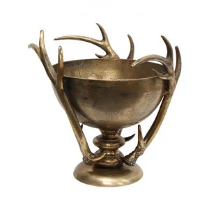 Antler Metal Fruit Bowl, Antique Gold by French Country Collection, a Bowls for sale on Style Sourcebook