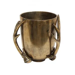 Antler Metal Wine Bucket, Antique Gold by Provencal Treasures, a Barware for sale on Style Sourcebook