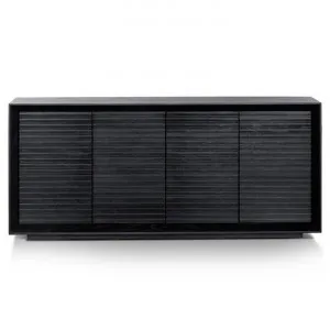 Rouchel Wooden 4 Door Sideboard, 180cm, Black by Conception Living, a Sideboards, Buffets & Trolleys for sale on Style Sourcebook