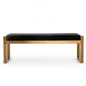 Pacheca Velvet Fabric & Steel Ottoman Bench, 130cm, Gold by Conception Living, a Ottomans for sale on Style Sourcebook