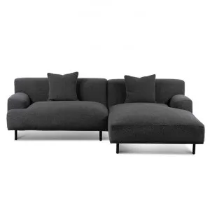 Faro Boucle Fabric Right Chaise Corner Sofa, Charcoal by Conception Living, a Sofas for sale on Style Sourcebook