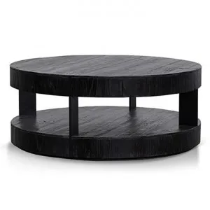 Misato Reclaimed Fir Timber Round Coffee Table, 100cm, Black by Conception Living, a Coffee Table for sale on Style Sourcebook