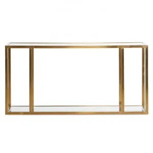 Camila Glass & Stainless Steel Console Table, 160cm, Gold by Conception Living, a Console Table for sale on Style Sourcebook