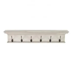 Halifax Mahogany Timber Coat Rack, 100cm, Antique White by Novasolo, a Wall Shelves & Hooks for sale on Style Sourcebook