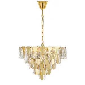 Valerie Crystal & Stainless Steel Pendant Light, Medium, Gold by Telbix, a Pendant Lighting for sale on Style Sourcebook