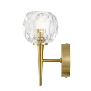 Zaha Glass & Metal LED Wall Light, Antique Gold by Telbix, a Wall Lighting for sale on Style Sourcebook