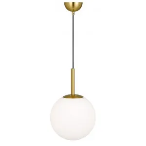 Bally Metal & Glass Pendant Light, Medium, Antique Gold / Opal by Telbix, a Pendant Lighting for sale on Style Sourcebook