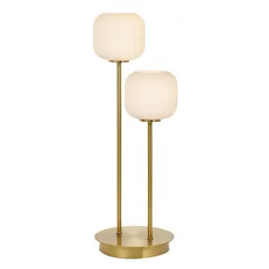Bobo Metal & Glass LED Table Lamp, 2 Light, Antique Gold / Opal by Telbix, a Table & Bedside Lamps for sale on Style Sourcebook