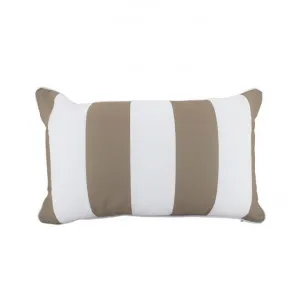 Minell Stripe Outdoor Lumbar Cushion, Latte by NF Living, a Cushions, Decorative Pillows for sale on Style Sourcebook