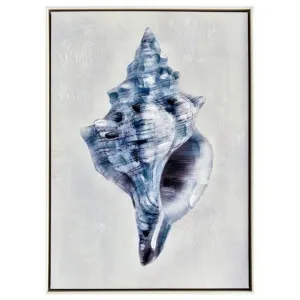 Blue Seashell Framed Canvas Wall Art, Drill Shell, 70cm by NF Living, a Artwork & Wall Decor for sale on Style Sourcebook