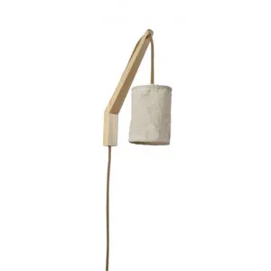 Kya Timber Wall Lamp with Linen Shade by Lumi Lex, a Wall Lighting for sale on Style Sourcebook