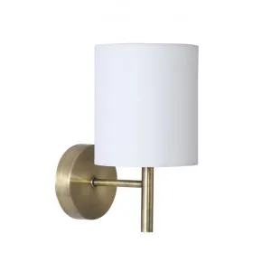 Blanche Metal Wall Lamp with Fabric Shade, Antique Brass by Lexi Lighting, a Wall Lighting for sale on Style Sourcebook