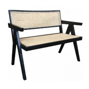 Maron Timber & Rattan Loveseat Bench, Black by Montego, a Sofas for sale on Style Sourcebook