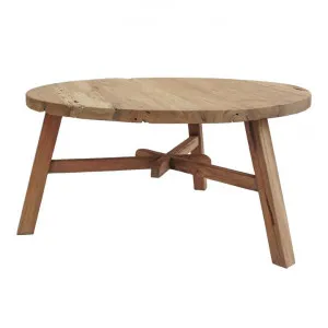 Denmark Reclaimed Teak Timber Round Coffee Table, 90cm, Natural by Room and Co., a Coffee Table for sale on Style Sourcebook