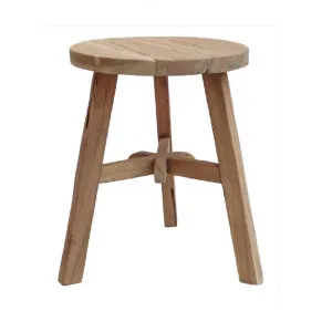 Denmark Reclaimed Teak Timber Round Side Table / Stool, Natural by Room and Co., a Bar Stools for sale on Style Sourcebook