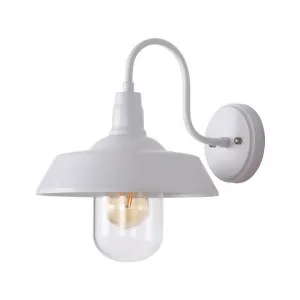 Hudson IP44 Metal Outdoor Wall Light, White by Oriel Lighting, a Outdoor Lighting for sale on Style Sourcebook