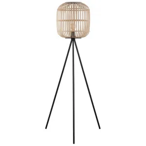 Bordesley Rattan & Metal Tripod Floor Lamp by Eglo, a Floor Lamps for sale on Style Sourcebook